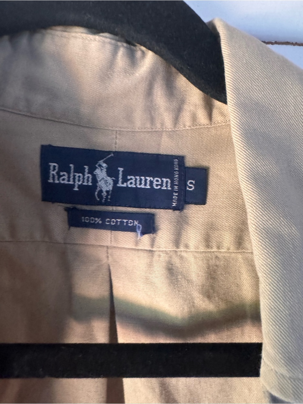 Ralph Lauren Men’s Tan Button-Down Shirt Jacket with Navy Pony - Picture 3 of 3